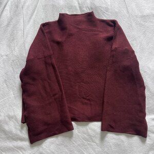 Modern Citizen Burgundy Ribbed Mock Neck Sweater Women’s Large